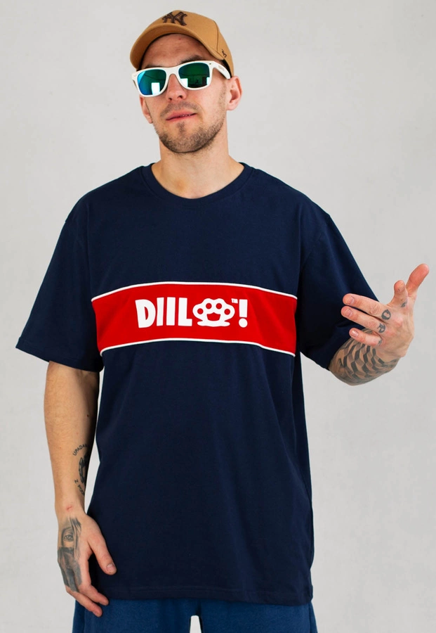 T-shirt Diil Pipping granatowy