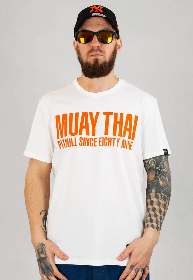 T-shirt Pit Bull Middle Masters Of Muay Thai Champions biały