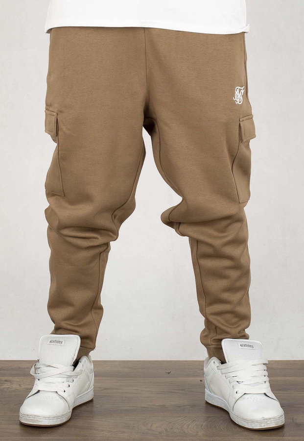 Dresy SikSilk Essentials Cargo Joggers brązowe