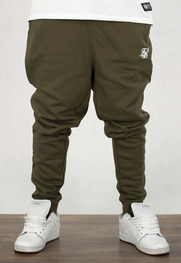 Dresy SikSilk Essentials Cuffed Joggers SS-24862 khaki