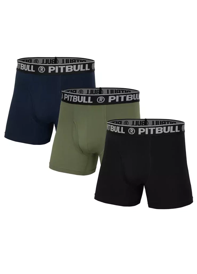 Bokserki Pit Bull + FLY 3 PACK oliwkowe granatowe czarne