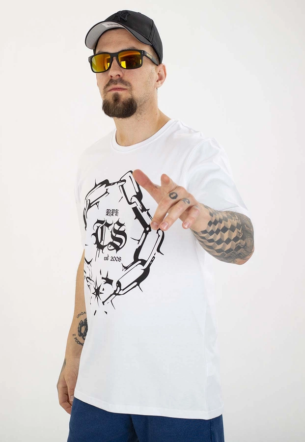 T-shirt Ciemna Strefa Łańcuch Gotyk biały
