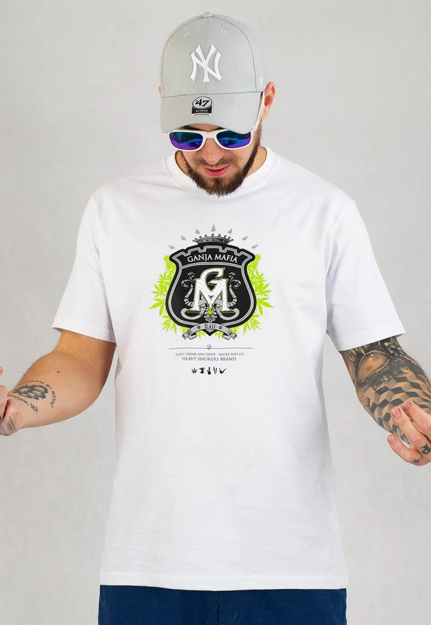 T-shirt Ganja Mafia Herb biały