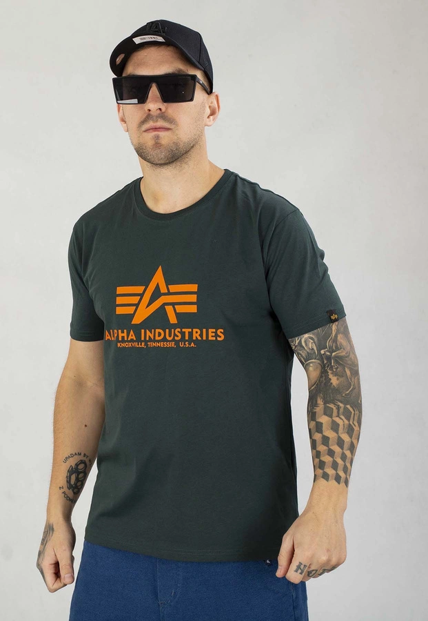 T-shirt Alpha Industries Basic T 2Pack 106524 czarny ciemny zielony