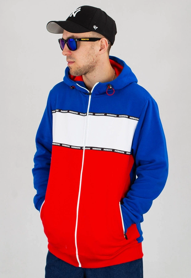 Bluza Patriotic Futura Double Line ZIP biało czerwono niebieska + CD PIH - Kwiaty Zła Gratis!