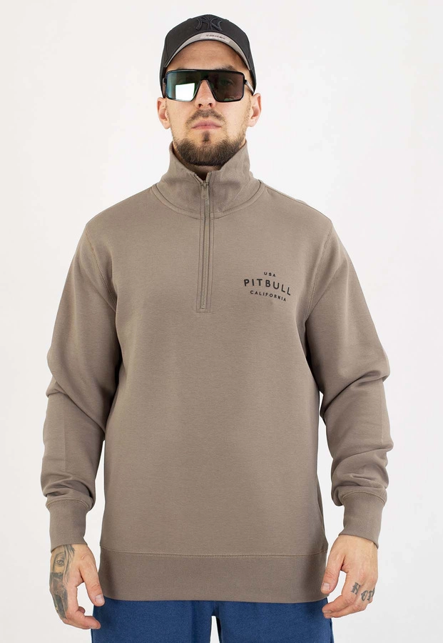 Bluza Pit Bull Bez Kaptura Half Zip Sampson taupe