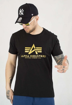 T-shirt Alpha Industries Basic Carbon 100501CB czarno złoty