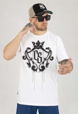 T-shirt Ciemna Strefa CS Duży Herb biało czarny