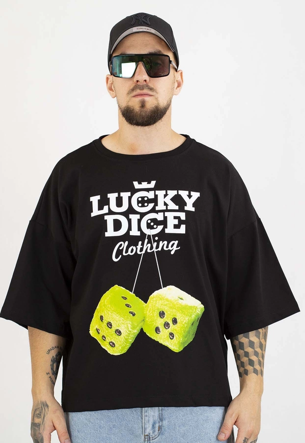 T-shirt Lucky Dice Boxy Front Truck czarno limonkowy
