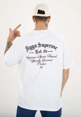 T-shirt Jigga Wear Oversize Gothic biały