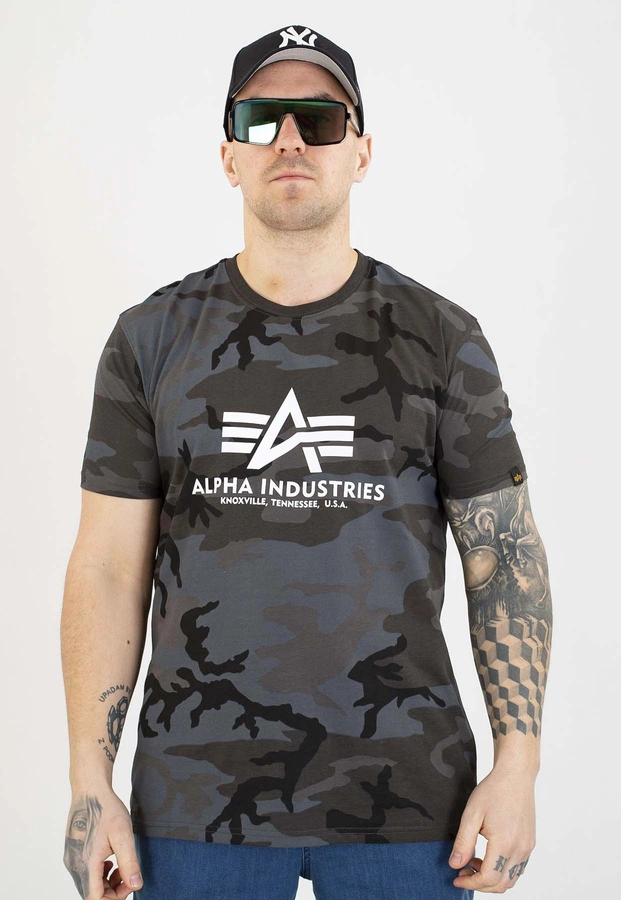 T-shirt Alpha Industries Basic 100501C czarny camo