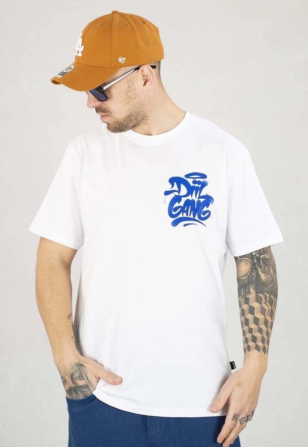 T-shirt Diil Spray biało granatowy