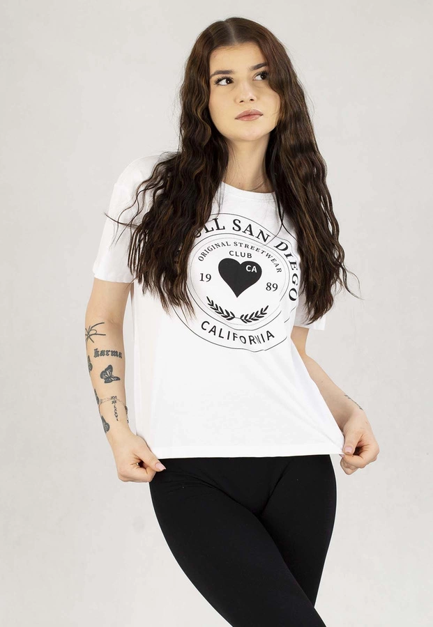 T-Shirt Pit Bull Oversize Heartie biały