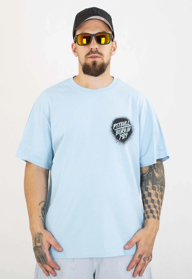 T-shirt Pit Bull Loose Fit Graffiti 210 light blue