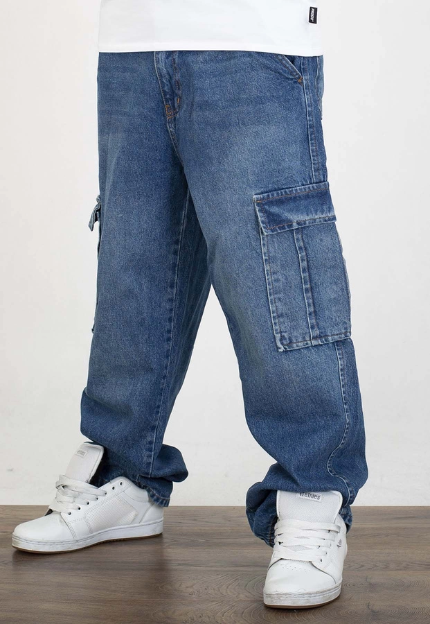 Spodnie I8 Denim BAG103 Baggy Cargo blue