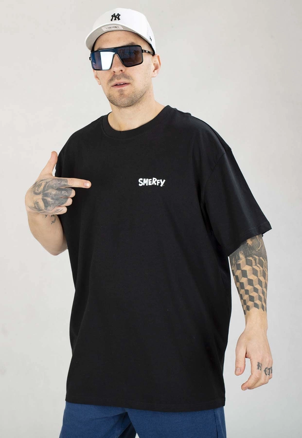 T-shirt Smerfy Baggy Cast czarny