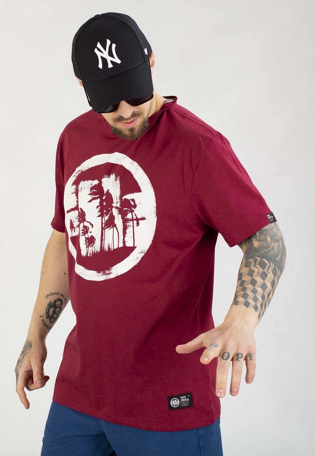 T-shirt Pit Bull Logo Palms 170 burgundy