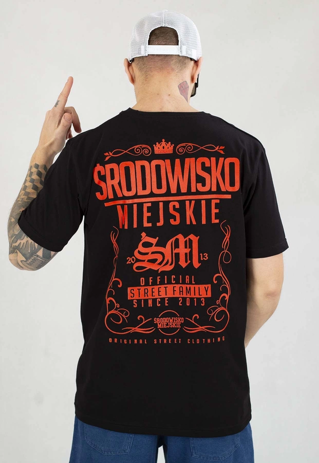 T-shirt Środowisko Miejskie Theme czarno czerwony