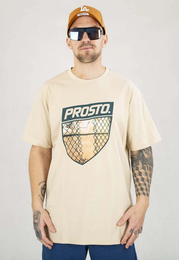 T-shirt Prosto Skizzle beżowy