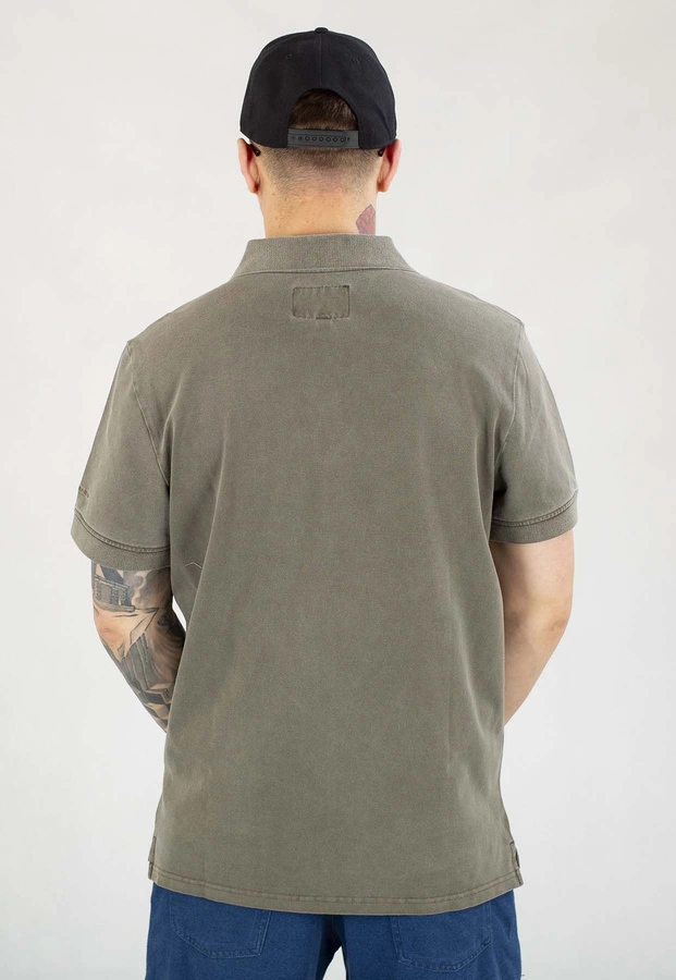 T-shirt Polo Pit Bull Washed Pique Small Logo dark brown