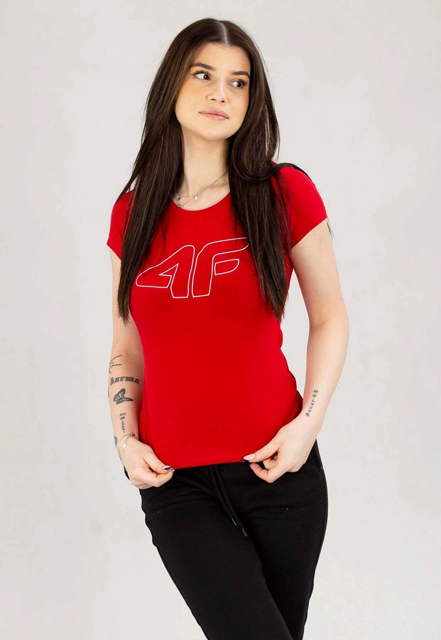 T-Shirt 4F Regular F0907 czerwony