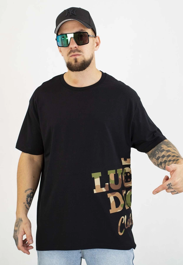 T-shirt Lucky Dice Frontback czarno camo