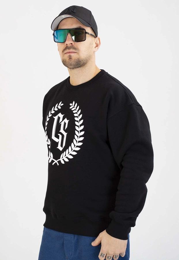 Bluza Ciemna Strefa Bez Kaptura Oversize CS Laur czarna biała