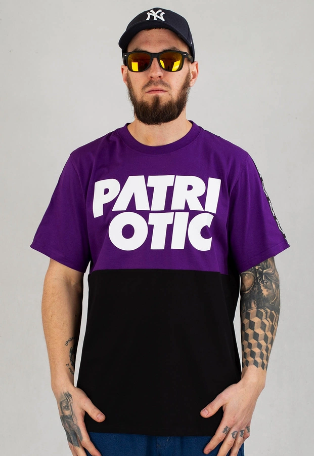 T-shirt Patriotic Cls Line czarno fioletowy