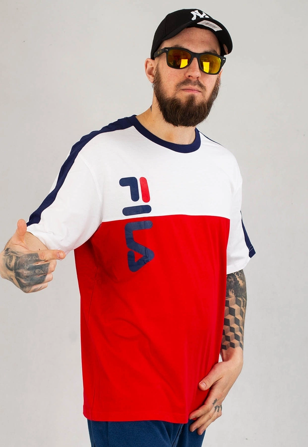 T-shirt Fila Bartin Loose Tee FAM0078 biało czerwony