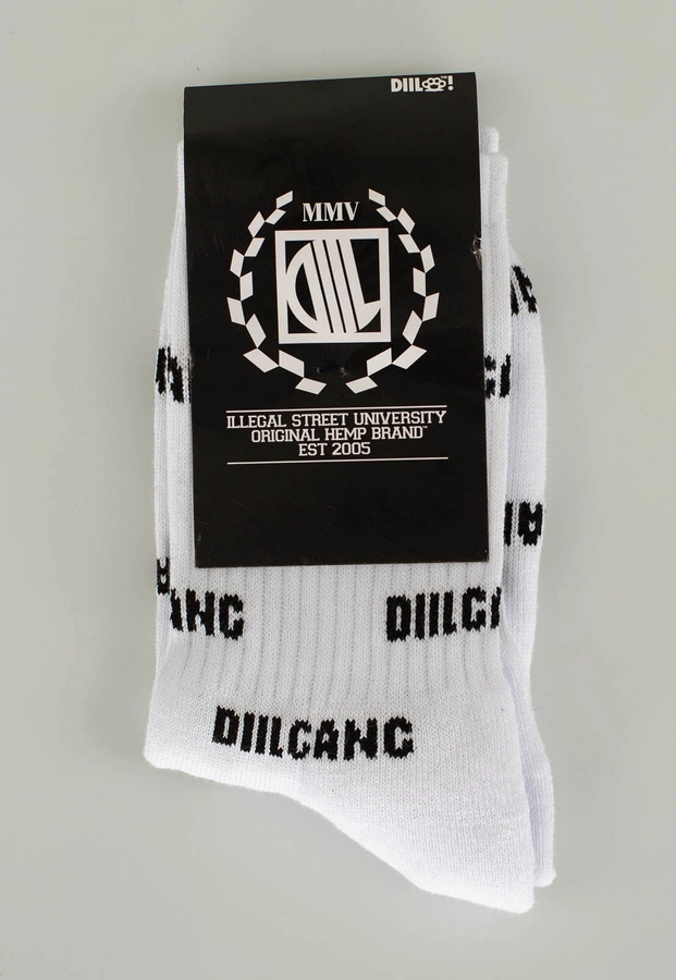 Skiety Diil Multi Logo biało czarne