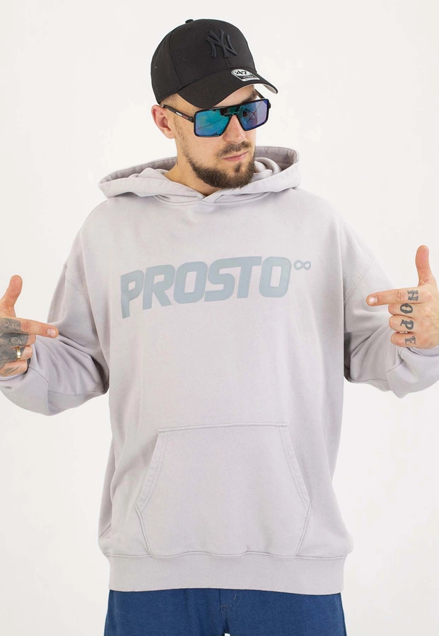 Bluza Prosto Z kapturem Big Log sprana szara