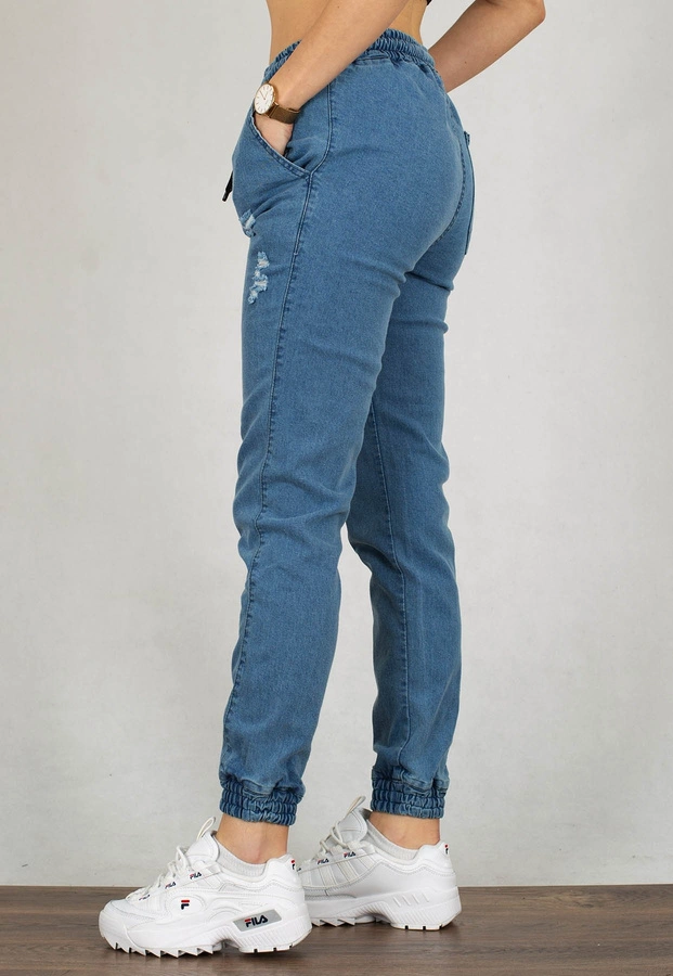 Spodnie Diamante Wear Jogger Unisex Crew Ripped light blue jeans
