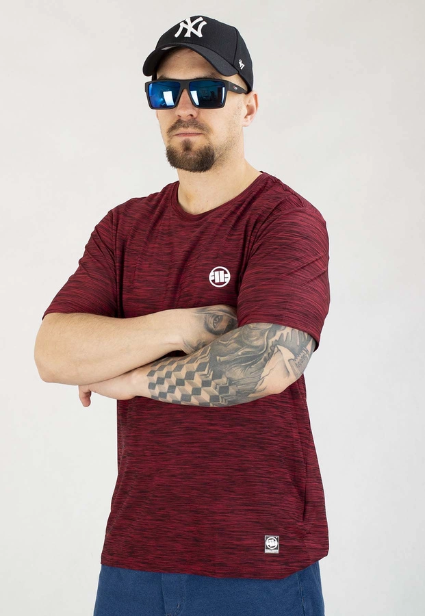 T-shirt Pit Bull Casual Sport Small Logo burgundy melange