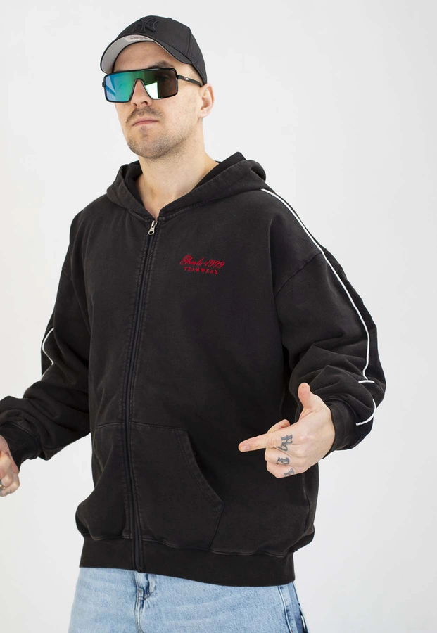 Bluza Prosto Z kapturem ZIP Team washed black