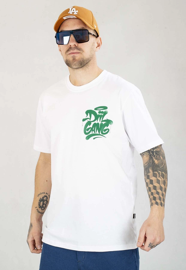 T-shirt Diil Spray biało zielony