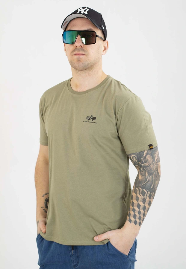 T-shirt Alpha Industries Back Print 128507 oliwkowo czarny