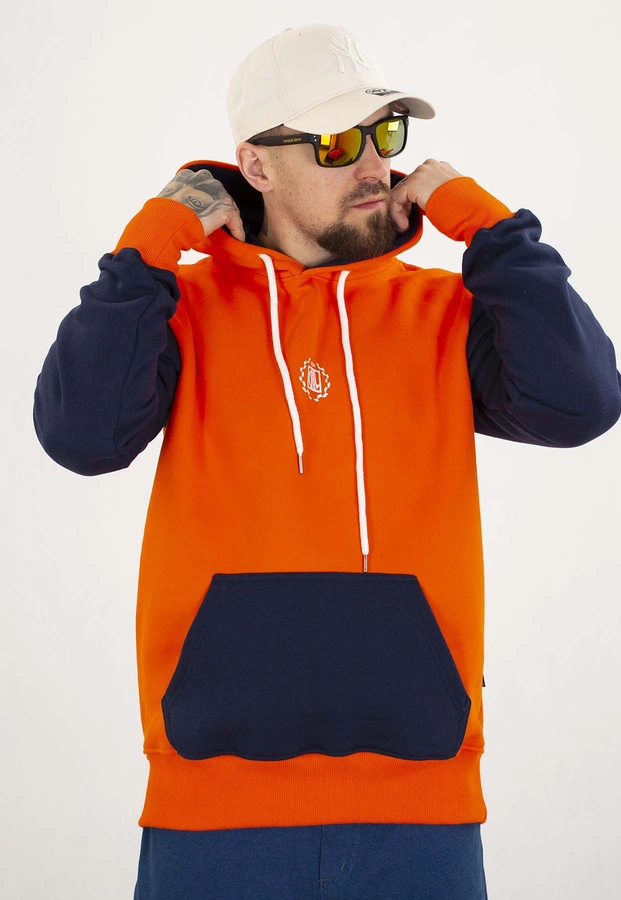 Bluza Diil Z Kapturem Small Double pomarańczowo granatowa