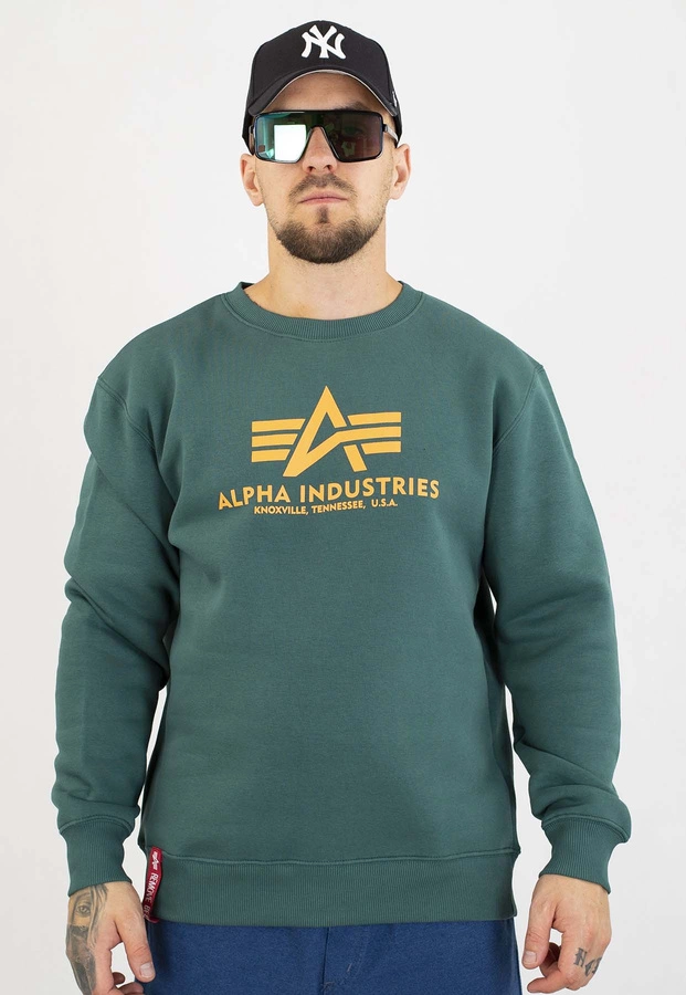 Bluza Alpha Industries Bez Kaptura Basic 178302 zielona