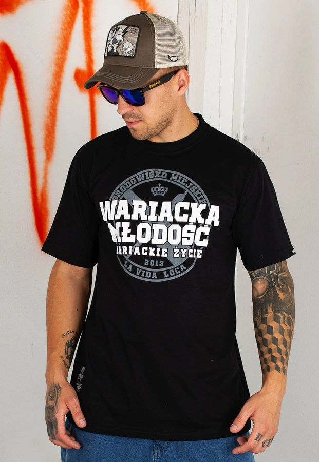 T-shirt Środowisko Miejskie Wariacka Młodość czarny