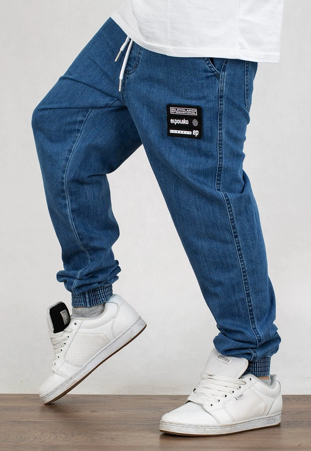 Spodnie El Polako Joggery Slim Jeans Sticker Front light