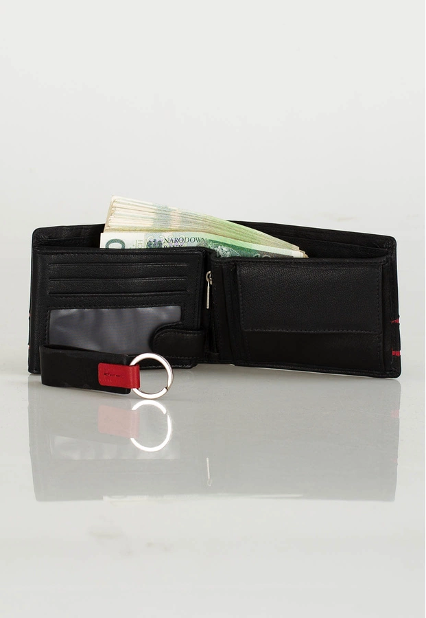 Portfel Red Eyes Impostato 45 czarny + Brelok