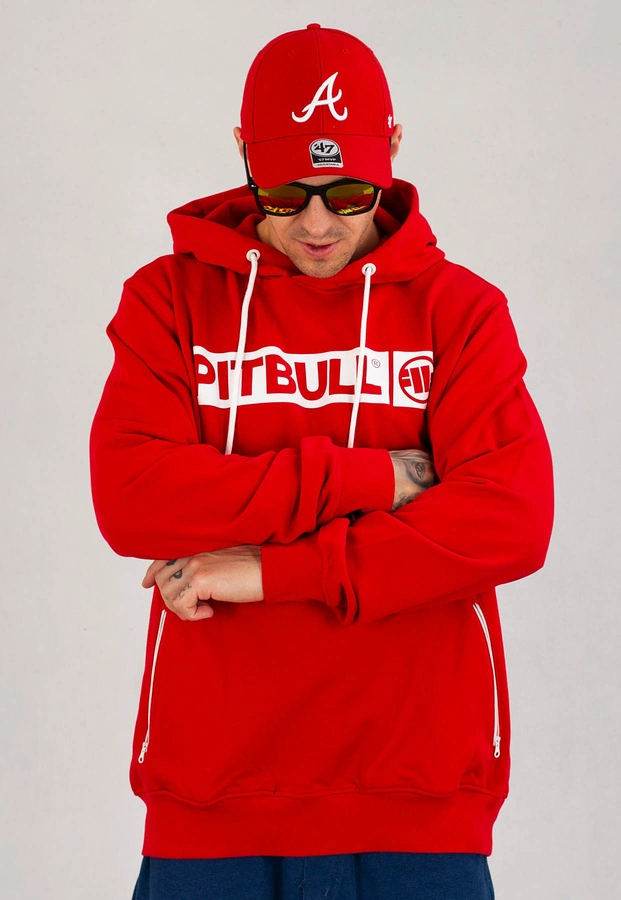 Bluza Pit Bull Z Kapturem Terry Group Hilltop czerwona