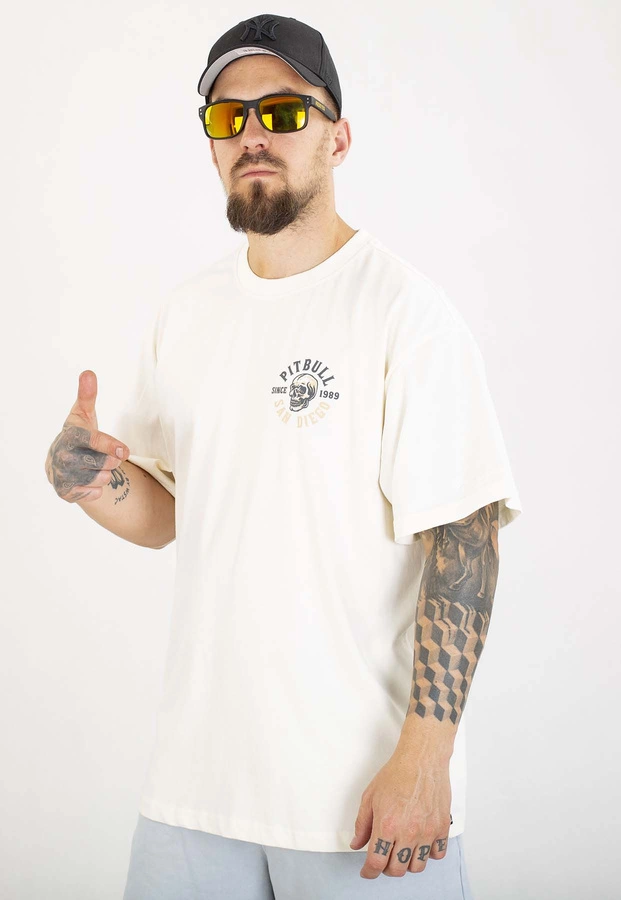 T-shirt Pit Bull Loose Fit Skull Logo 210 white