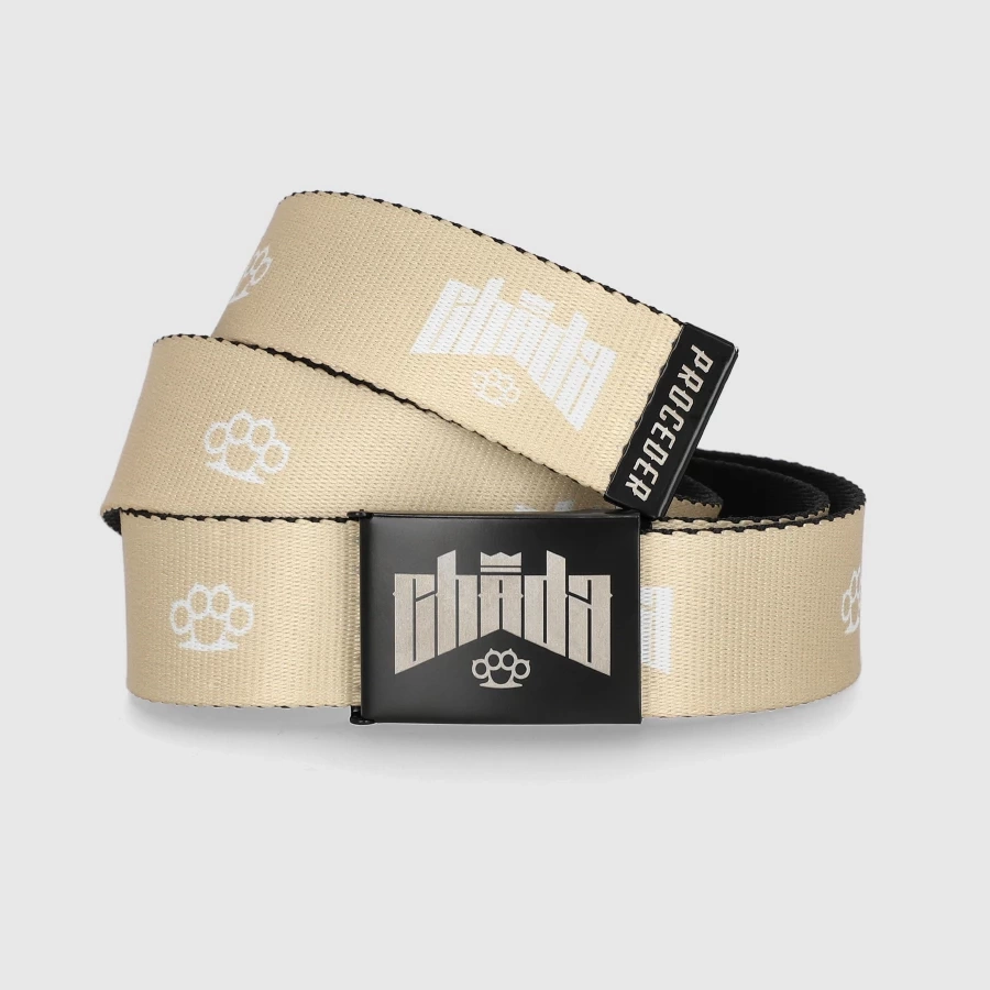 Pasek Chada Kastet Logo beżowy