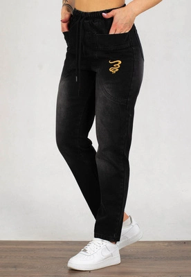 Spodnie Grube Lolo Dymek czarne