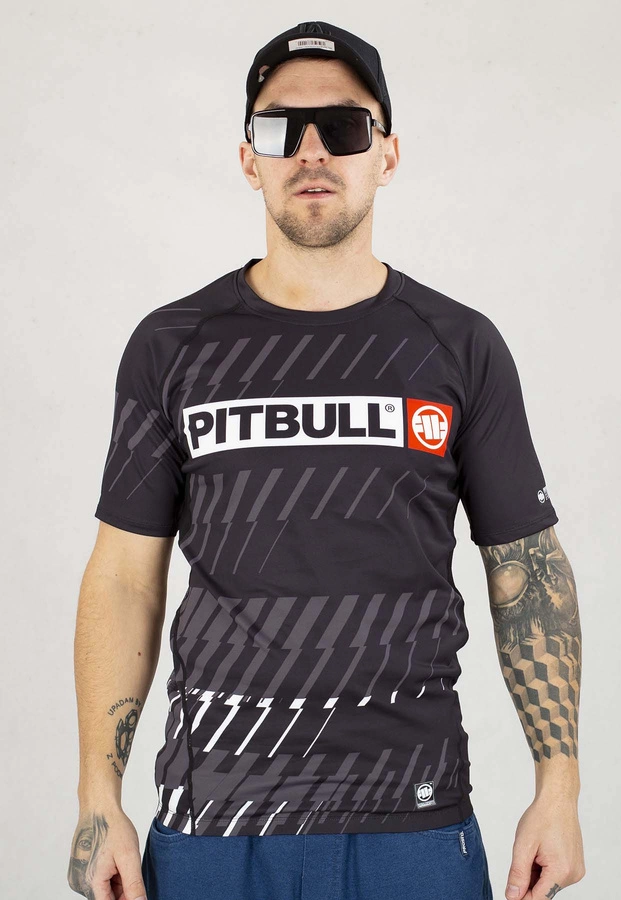 T-shirt Sportowy Pit Bull Rashguard Shortsleeve Street Dog czarny