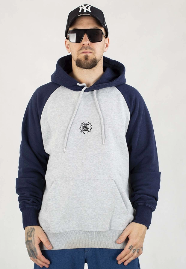Bluza Diil Z Kapturem Reglan szaro granatowa