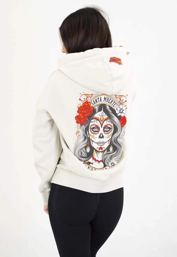 Bluza Pit Bull Z Kapturem ZIP Santa Muerte white stone