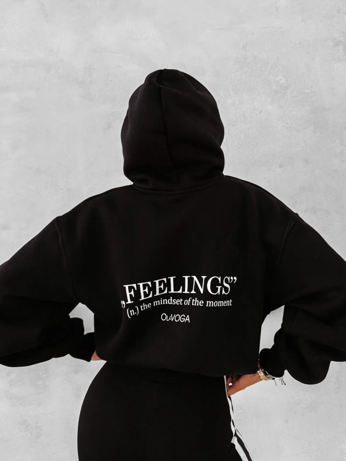 Bluza Olavoga Z Kapturem ZIP Feelings czarna