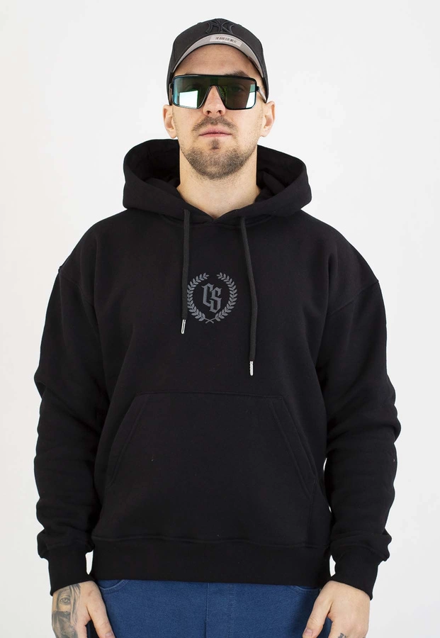 Bluza Ciemna Strefa Z Kapturem Oversize CS Laur czarno szara